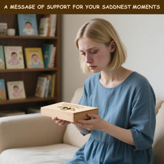 Sweethomegift box with pregnancy test inside illustrates discreet memorial gift choice.