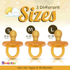 Sweetie rubber pacifier soft texture being held demonstrates comfortable grip