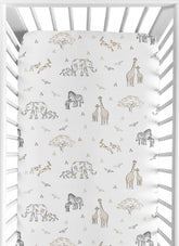 Sweet Jojo Designs fitted crib sheet Jungle Elephant with snug, secure bottom edge