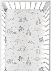 Sweet Jojo Designs fitted crib sheet Jungle Elephant with snug, secure bottom edge
