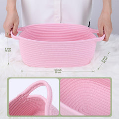 SweetMemo baby nursery organizer basket closeup highlights soft cotton and safe storage.