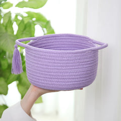 SweetMemo baby-safe cotton rope basket soft feel and color that lasts.