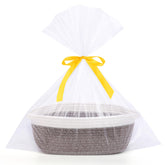 SweetMemo empty gift basket with handles for easy gift presentation