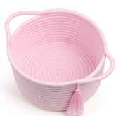 SweetMemo small pink gift basket front view, ready to gift and fill with keepsakes.