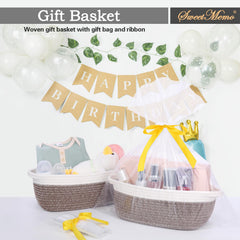 SweetMemo wicker rope basket 12x8x5 versatile storage solution