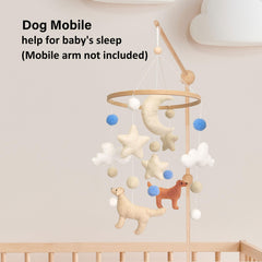 Sweety Baby dog mobile moon cloud star set creates soothing nursery ambience.