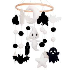 Sweety Baby Ghost Mobile ghost figure sways to help visual tracking.