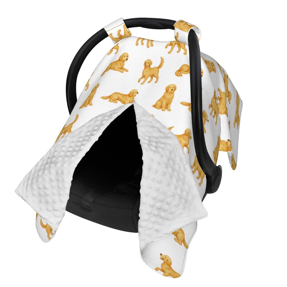 Sweety Baby Golden Retriever car seat cover offers stylish car seat protection on the go.