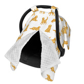 Sweety Baby Golden Retriever car seat cover offers stylish car seat protection on the go.