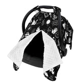 Sweety Baby Goth carseat cover with Peekaboo opening for easy checks on the go.