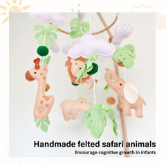 Sweety Baby Safari Mobile hippopotamus plush with tactile softness in bassinet