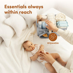Sweety Fox diaper caddy car organizer helps keep essentials within reach on road trips.