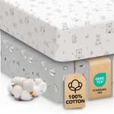 Sweety Fox Woodland crib sheets closeup knit texture for soft, breathable sleep