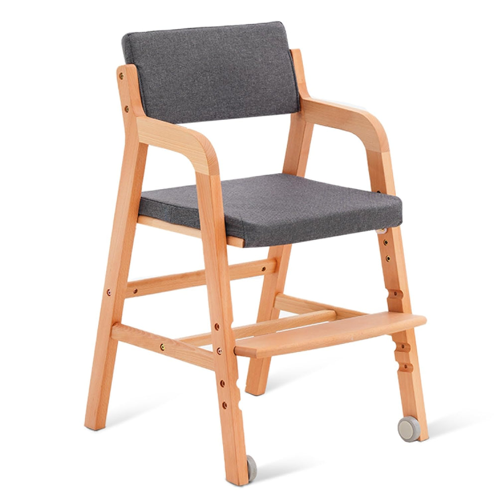 Swegrow high chair wheels side view for easy glide during meals