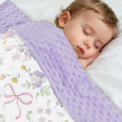 SWESEN baby blanket purple floral decor with soft comfort.