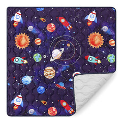 SWESEN Baby Play Mat space pattern close-up showing vibrant planets for imaginative playtime