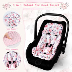 SWESEN infant car seat insert mink dot back adds cozy warmth for stroller outings.