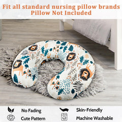 SWESEN stretchy nursing pillow cover demonstrates snug fit for common pillow shapes.