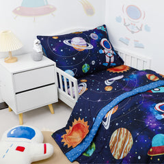 SWESEN Space Bedding rocket pattern—vibrant print sparks imaginative play.
