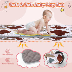 SWITMH baby playmat with microfiber top offers soft surface for tummy time fun.