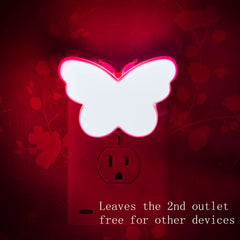 SYCYULAN butterfly LED night light pink compact outlet-friendly plug-in design