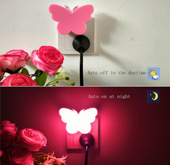 SYCYULAN butterfly LED night light pink nursery lighting for bedtime comfort
