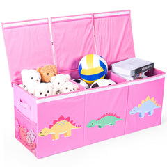 SYFIS Extra Large Toys Box with closed lid keeps playroom tidy and organized.
