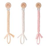 Symbolife pacifier clip boho rainbow wooden clip keeps pacifier handy and stylish.