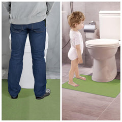 SYMHHA U-shape toilet mat close-up shows secure fit on standard toilets.