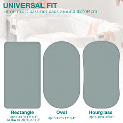 Synrroe bassinet sheets elastic full band ensures snug fit for peaceful nights.
