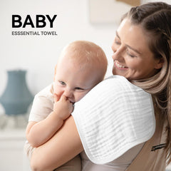Synrroe burp cloths with six-layer weave for quick drying after spills.