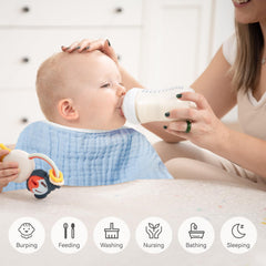 Synrroe burp cloths with edge-lock stitching enhances durability during daily use