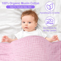 Synrroe hooded muslin towel purple flatlay emphasizes plush feel and quick-dry qualities