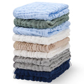 Synrroe muslin-baby-washcloths-12x12-set offers gentle bath coverage for delicate newborn skin.