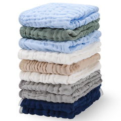 Synrroe muslin-baby-washcloths-12x12-set offers gentle bath coverage for delicate newborn skin.