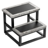 SZLHANJZ step stool gray pattern front view shows stable support for bed or counter access.