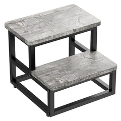 SZLHANJZ step stool gray pattern side view highlights durable construction up to 500 pounds.