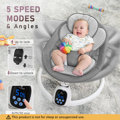 T TICCI baby swing remote in dark grey allows quick speed and timer adjustments.