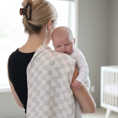 TAB muslin swaddle closeup shows soft viscose-cotton blend.