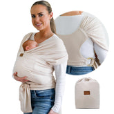 TAB stylish beige gold baby wrap shows soft breathable fabric for comfortable skin contact.