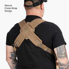Tactical Baby Gear cross-strap design distributes weight for comfortable all-day wear.