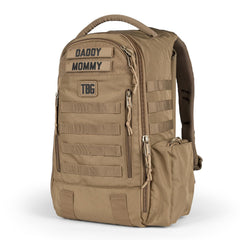 Tactical Baby Gear Daypack front view in coyote brown for durable daily use