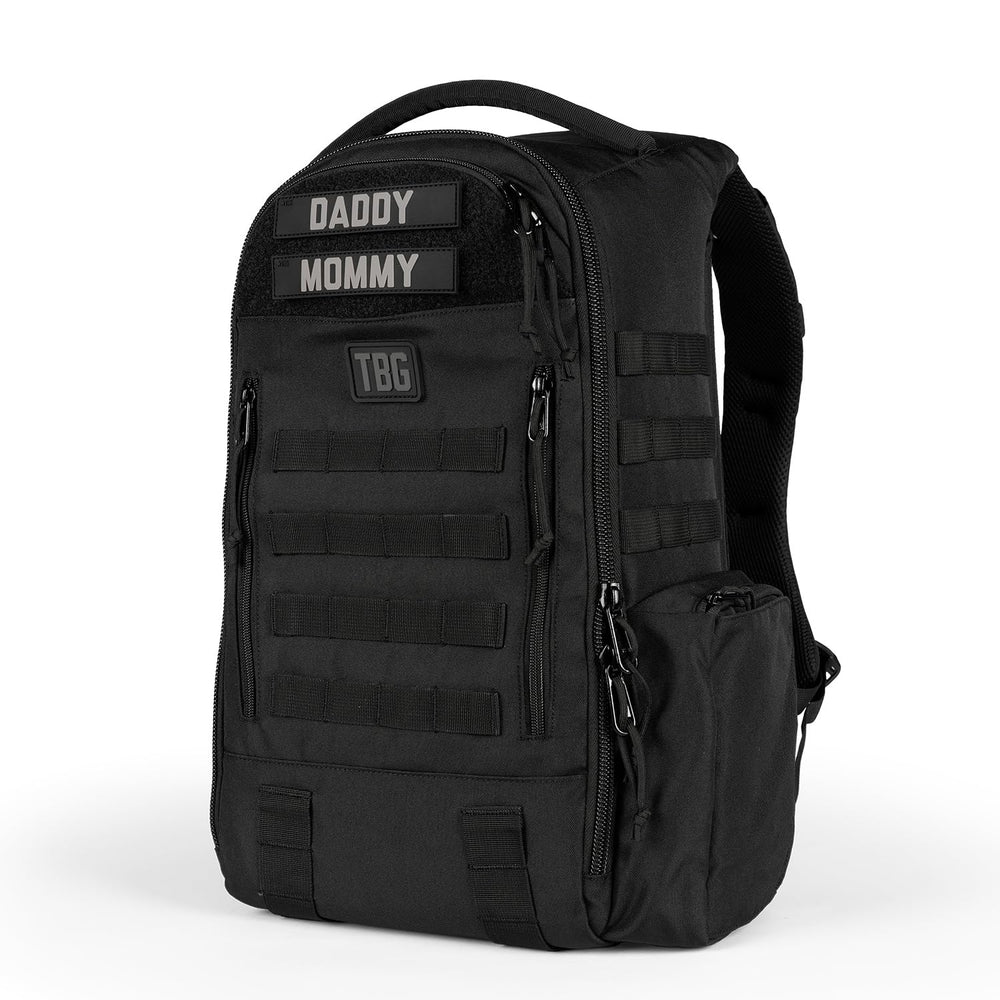 Tactical Baby Gear Daypack front view shows rugged dad-ready design for on-the-go storage.