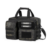 Tactical Baby Gear Deuce Diaper Bag front view for on-the-go parents, durable travel companion.