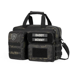 Tactical Baby Gear Deuce Diaper Bag front view for on-the-go parents, durable travel companion.