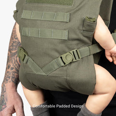 Tactical Baby Gear open-back design reduces heat during long wear.