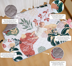 TADO MUSLIN non-slip backing keeps baby secure on hard floors.
