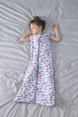 TADO MUSLIN sleep sack 0-6m cars open zip for easy diaper changes