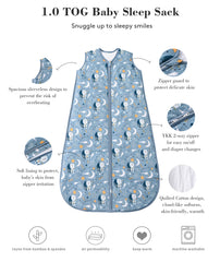 TADO MUSLIN sleep sack 1.0 TOG quilt close-up shows balanced warmth