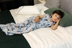 TADO MUSLIN sleep sack back view highlights four layer muslin softness for all season sleep